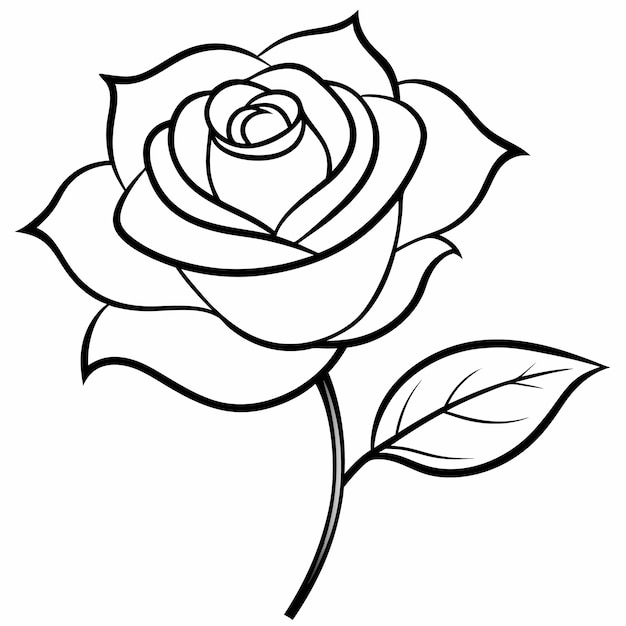 Rose silhouette illustration vector icon file