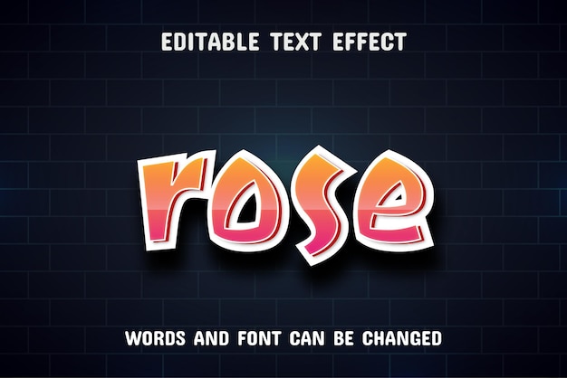 Rose text editable text effect