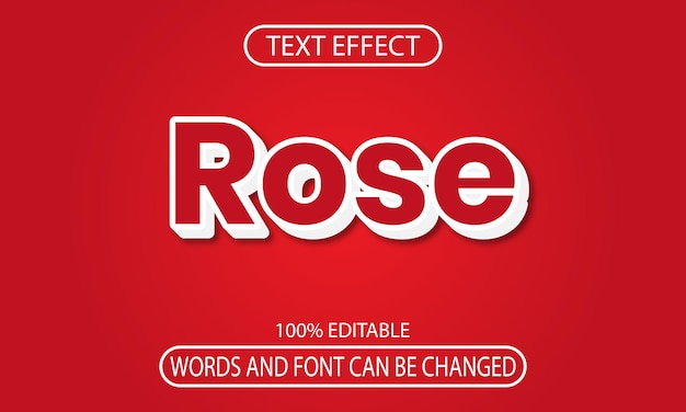 Rose text effect font 3D editable text effect