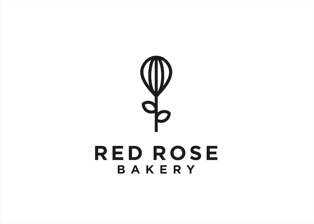 rose and wheat combine concept for bakery business vector logo graphic design template