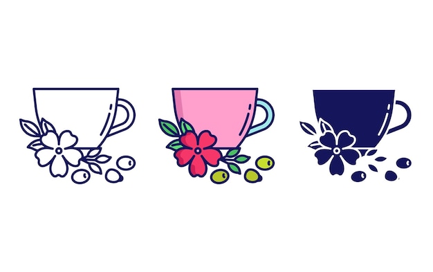 rosehip tea vector icon