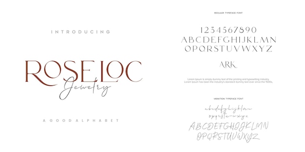 ROSELOC Abstract Fashion font alphabet Minimal modern urban fonts for logo brand etc