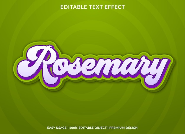 rosemary editable text effect template with abstract background use for business logo and brand