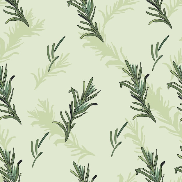 Rosemary spice and cooking herb seamless pattern italian food and aroma herbs wrapping