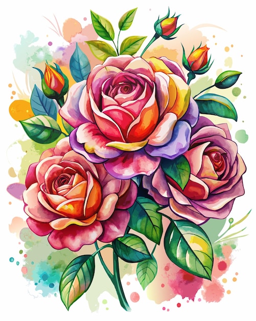 Rosens Exquisite Watercolor Art Elegant Floral Masterpieces on Pristine