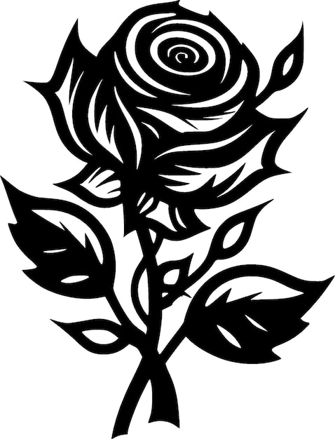 Roses Black and White Vector illustration