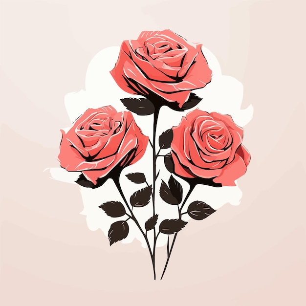 Vector roses minimalist and simple silhouette vector illustration