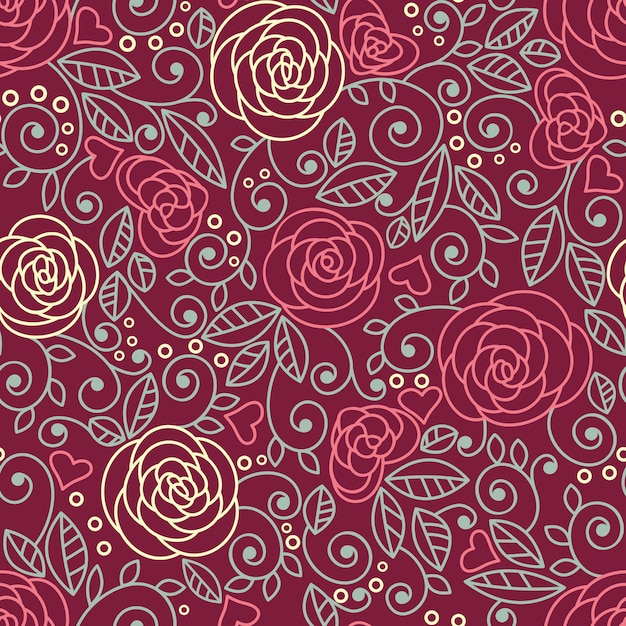 Roses seamless pattern