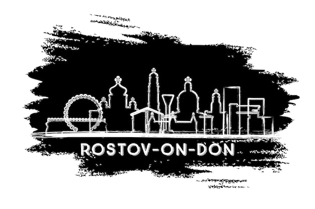 Rostov on Don Russia City Skyline Silhouette Hand Drawn Sketch