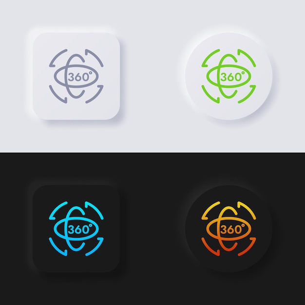 Rotating 360 degrees button Icon set Multicolor neumorphism button soft UI Design for Web design Application UI and more Button Vector