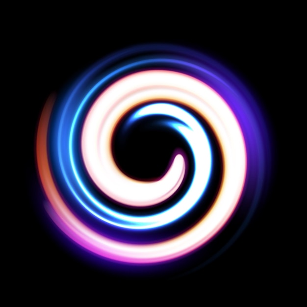 Rotating Multicolor Swirl Lights, isolated and easy to edit. Vector Illustration