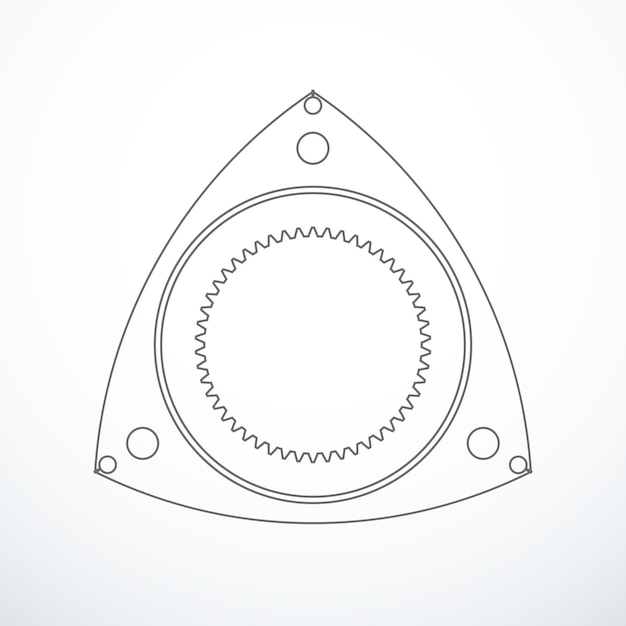 Rotor of rotary Wankel engine Vector illustration