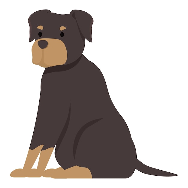 Rottweiler dog sitting looking forward illustration