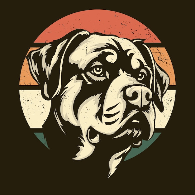 Rottweiler dog vintage tshirt design vector