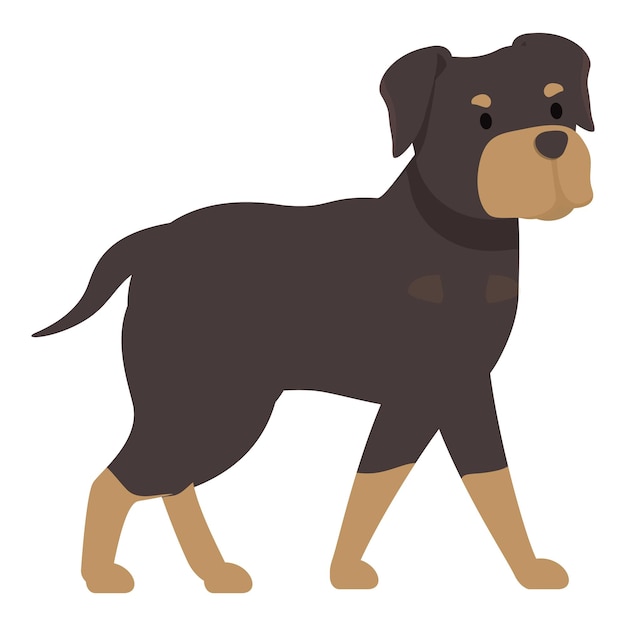 Rottweiler dog walking guard dog illustration