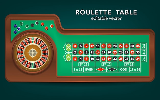 Vector roulette casino table view 