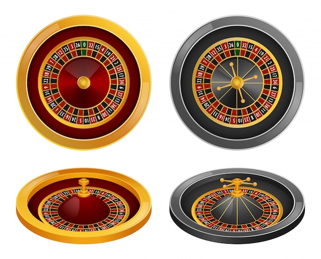 Roulette wheel spin mockup set