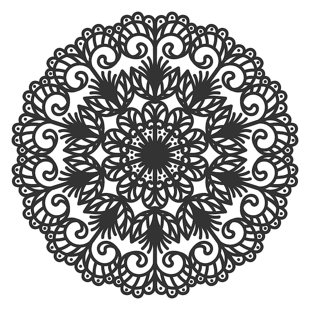 Round abstraction in the form of a mandala Circular oriental ornament in ethnic style Coloring page