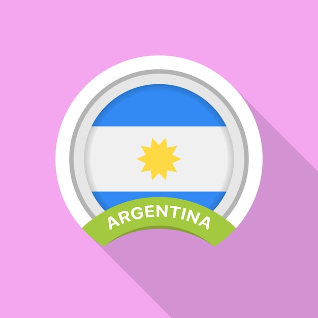 Round Argentina flag vector icon Argentina flag button