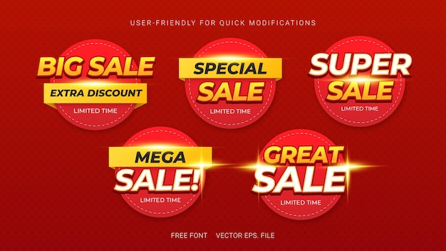 Round Big mega special great sale discount vector text effect blink badge label sticker price tag