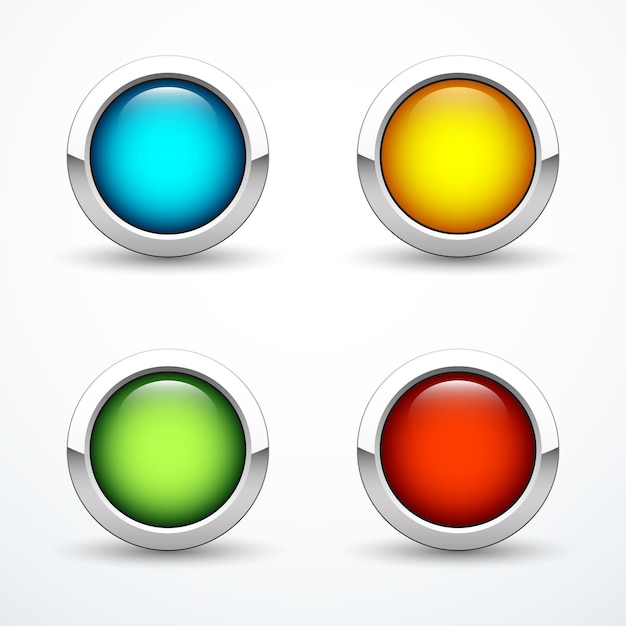 Round button set vector illustration