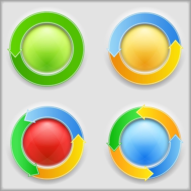 Round buttons with arrows