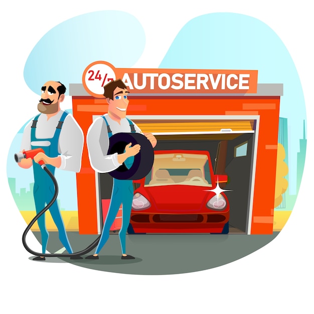 Round-the-Clock Auto Service Team Advertisement