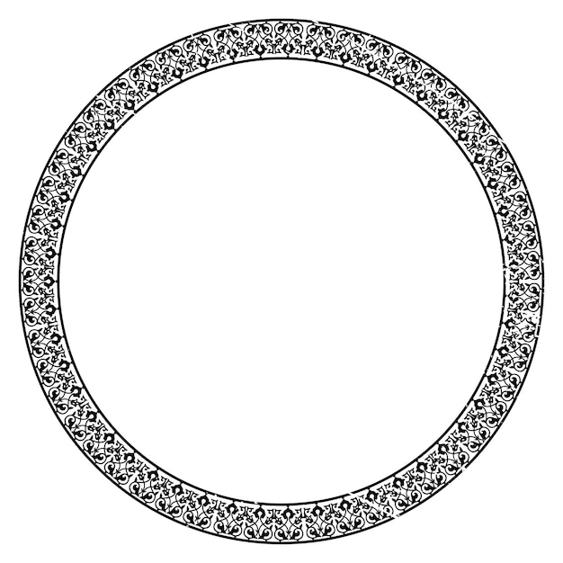 Round decorative pattern for the design of frames and banners