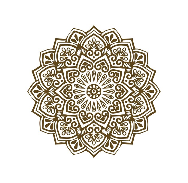 Vector a round design of a mandala on a white background