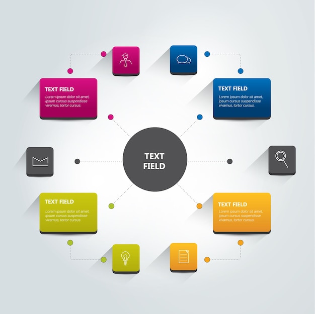 Round flow chart infographics scheme Vector