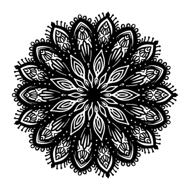 Round flower mandala for tattoo henna Vintage decorative elements Oriental patterns