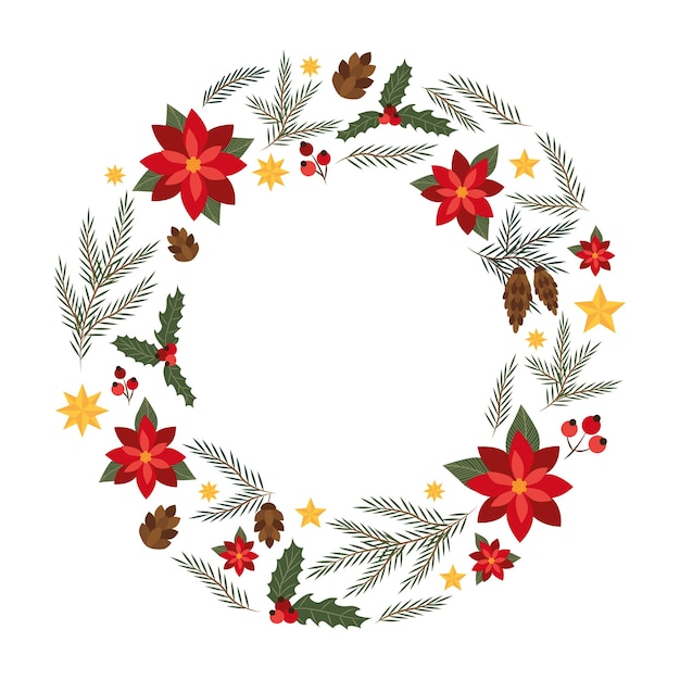 Round frame Christmas wreath