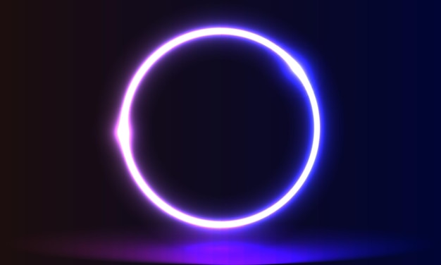 Round frame glowing neon light background