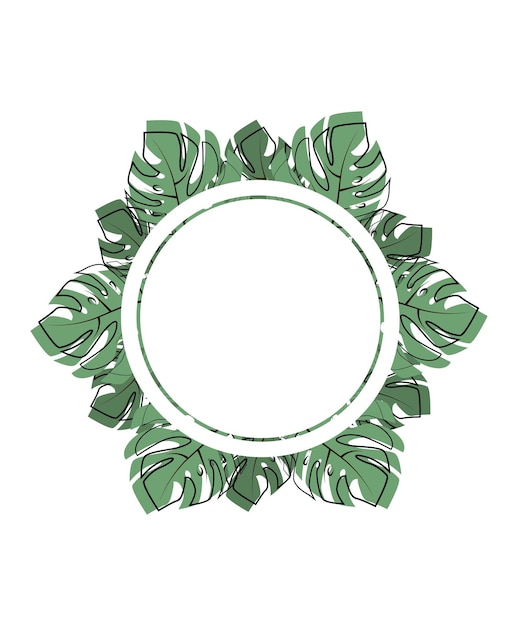 Round frame of leaf