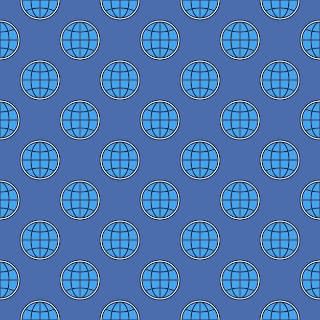 Round Globe vector concept colored modern seamless pattern