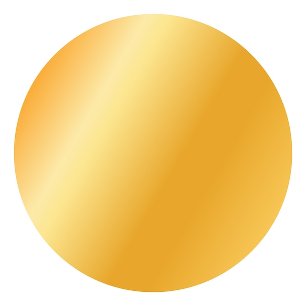 Round golden shape with metal gradient effect