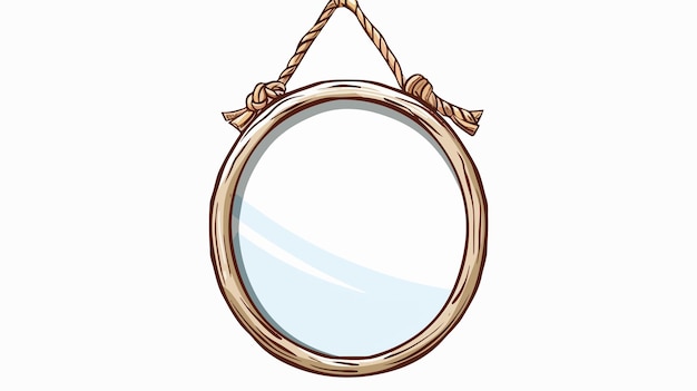 Round Hanging Mirror Vector Illustration Handdrawn Visual Element for Design Projects