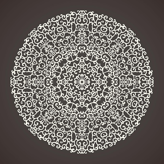 Round kaleidoscopic lace ornamental background