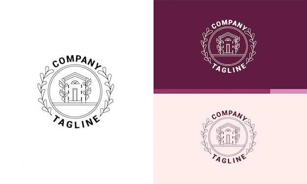 A round logo for a company selling real estate. It's a cozy house.