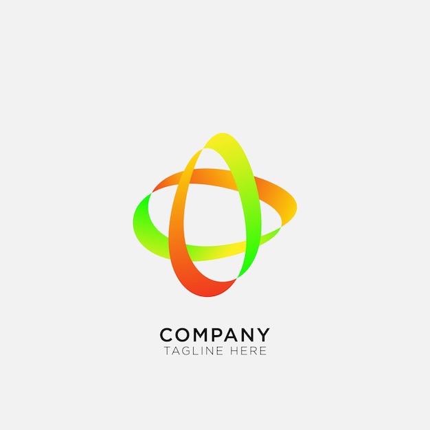 Round logo template with color gradient