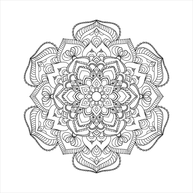 Round mandala for Design Coloring book page antistress