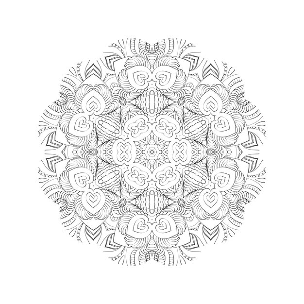 Round mandala for Design Coloring book page antistress