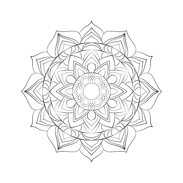 Round mandala for Design Coloring book page antistress