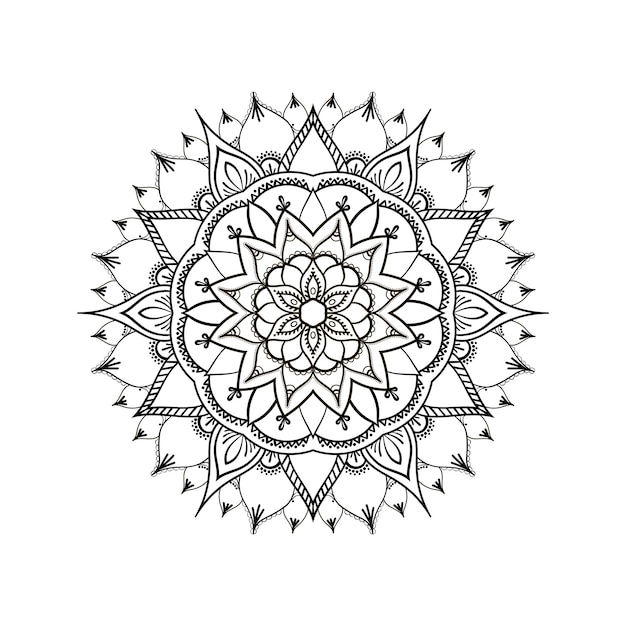 Round mandala for Design Coloring book page antistress