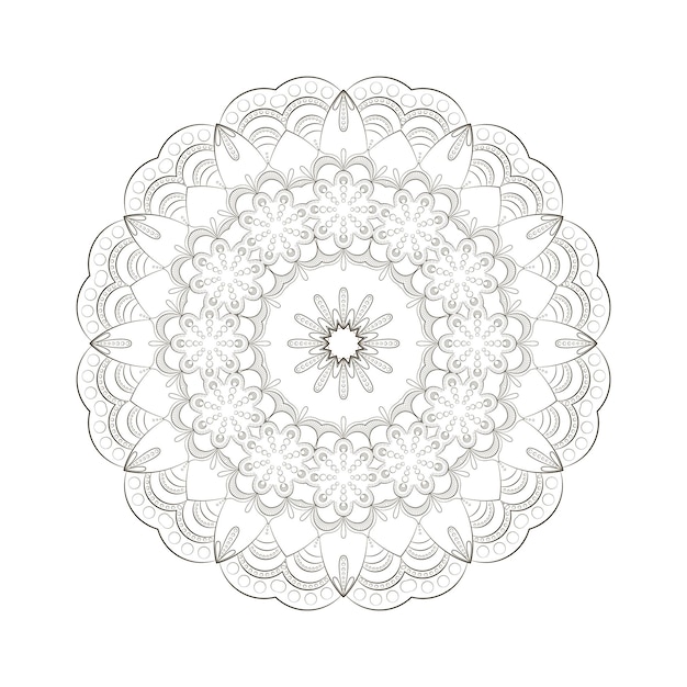 Round mandala for Design Coloring book page antistress