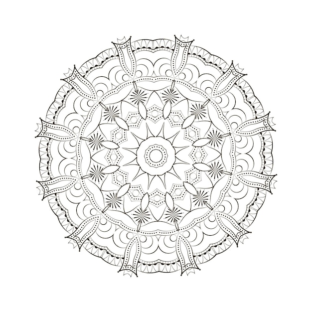 Round mandala for Design Coloring book page antistress