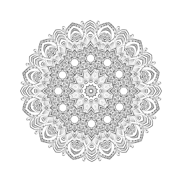 Round mandala for Design Coloring book page antistress