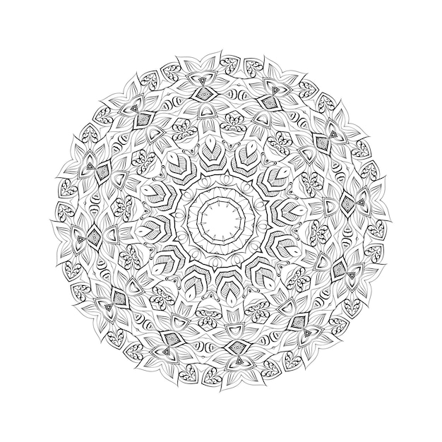 Round mandala for Design Coloring book page antistress