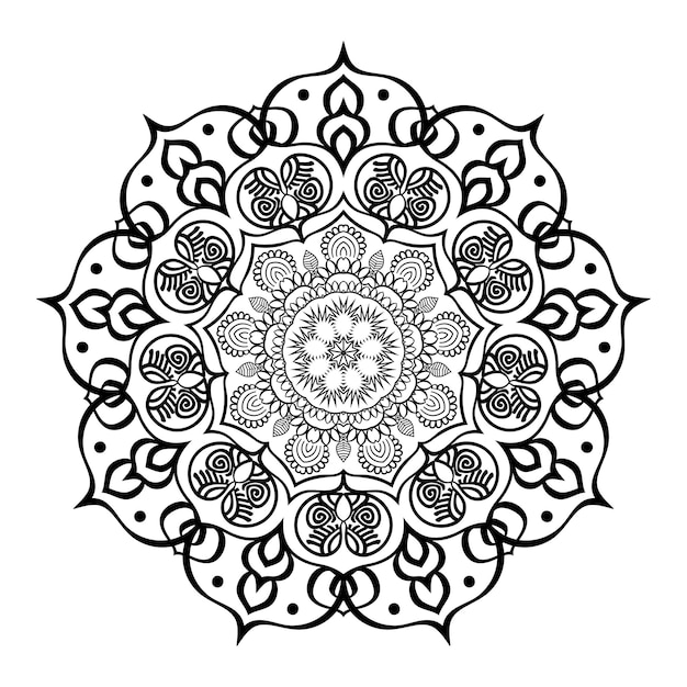 Round Mandala design for coloring pages and decoration