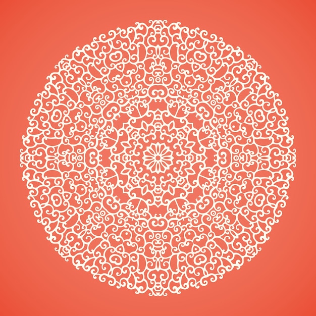 Round mandala lace ornamental background